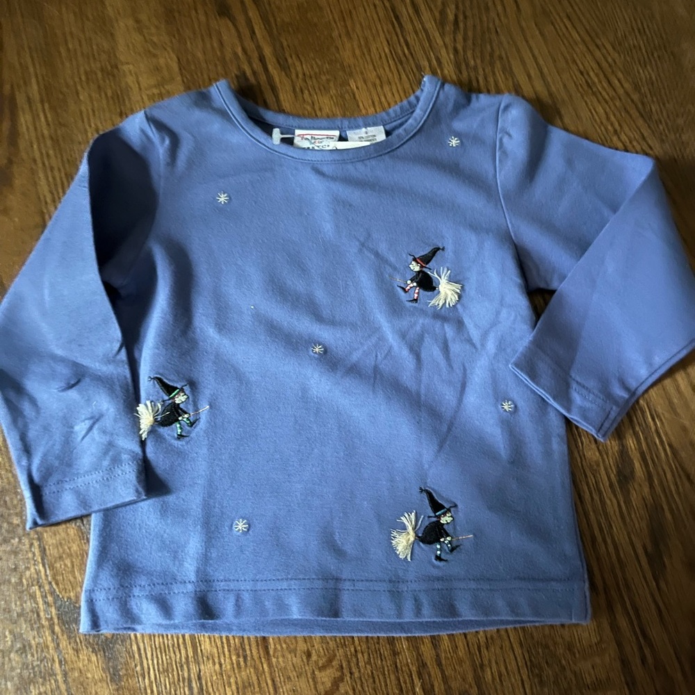 Talbots Kids Flying Witch Halloween Tee, 2, NWT